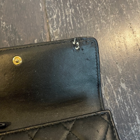 Chanel Black gold Boy Flap Trifold Wallet leather with authentication card - Picture 10 of 16